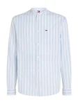 Tommy Jeans Langarmhemd TJM MAO STRIPE LINEN BLEND SHIRT Hellblau/Blau