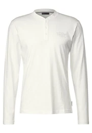 Langarmshirt mit Knopfleiste