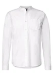 STREET ONE MEN Langarmhemd mit Stehkragen Weiß/Creme
