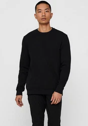 ONLY & SONS Sweatshirt Basic Langarm Pullover ohne Kapuze ONSCERES (5428) Schwarz