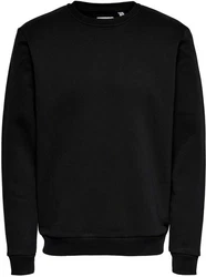 ONLY & SONS Sweatshirt Basic Langarm Pullover ohne Kapuze ONSCERES (5428) Schwarz
