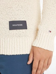 TOMMY HILFIGER Strickpullover SLUB YARN C NK Creme/Weiß/Khaki/Beige/Dunkelblau