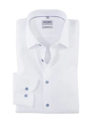 OLYMP Langarmhemd Businesshemd Level Five Weiß/Creme/Pastell/Blau