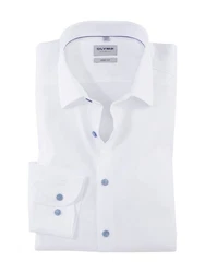 OLYMP Langarmhemd Businesshemd Level Five Weiß/Creme/Pastell/Blau