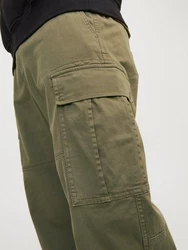 JACK & JONES Cargohose JPSTKarl JJHarlow Dunkelgrün/Khaki