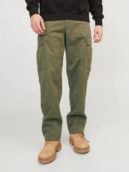 JACK & JONES Cargohose JPSTKarl JJHarlow Dunkelgrün/Khaki