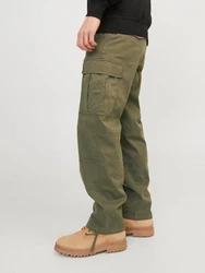 JACK & JONES Cargohose JPSTKarl JJHarlow Dunkelgrün/Khaki