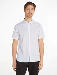 TOMMY HILFIGER Hemd NATURAL SOFT MINI PRT SHIRT Weiß/Creme/Hellblau/Grau