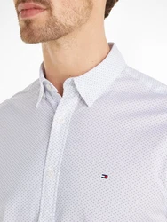 TOMMY HILFIGER Hemd NATURAL SOFT MINI PRT SHIRT Weiß/Creme/Hellblau/Grau