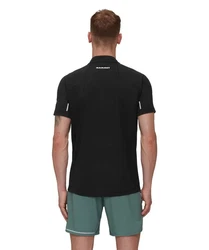 Mammut T-Shirt Aenergy FL Half Zip T-Shirt Schwarz/Dunkelrot/Gelb