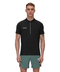 Mammut T-Shirt Aenergy FL Half Zip T-Shirt Schwarz/Dunkelrot/Gelb