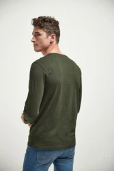 Next Langarmshirt Rundhalsshirt Regular Fit Dunkelgrün