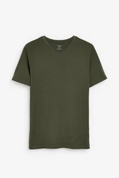 Next T-Shirt Essential V-Ausschnitt Dunkelgrün/Grün