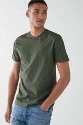 Next T-Shirt Essential V-Ausschnitt Dunkelgrün/Grün