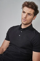 Next Poloshirt Schwarz/Dunkelgrau