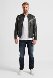 Milestone Bikerjacke Lederjacke MSLacona 