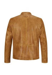 Milestone Bikerjacke Lederjacke MSLacona Braun/Gelb/Beige/Orange