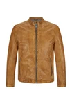 Milestone Bikerjacke Lederjacke MSLacona Braun/Gelb/Beige/Orange