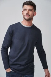 Next Langarmshirt Rundhalsshirt Slim Fit Dunkelblau