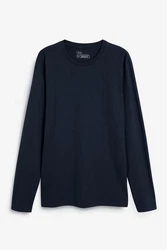 Next Langarmshirt Rundhalsshirt Slim Fit Dunkelblau