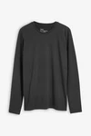 Next Langarmshirt Rundhalsshirt Slim Fit Dunkelgrau/Grau/Schwarz