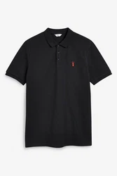 Next Poloshirt Slim Fit Piqu-Polohemd Schwarz/Rot