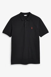 Next Poloshirt Slim Fit Piqu-Polohemd Schwarz/Rot