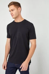 Next Essential T-Shirt mit Rundhalsausschnitt Schwarz/Dunkelblau
