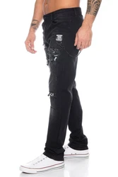 Cipo & Baxx Slim-fit-Jeans Herren Schwarz/Grün