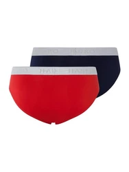 Hanro Slip Cotton Essentials Rot/Dunkelblau