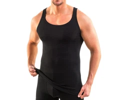 HERMKO Herren Unterhemd 16000 Schwarz/Rot