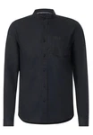 STREET ONE MEN Langarmhemd mit Stehkragen Dunkelblau/Schwarz