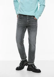 STREET ONE MEN Gerade Jeans 5-Pocket-Style Dunkelgrau/Hellgrau/Grau