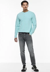 STREET ONE MEN Gerade Jeans 5-Pocket-Style Dunkelgrau/Hellgrau/Grau