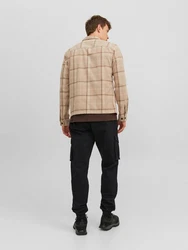 Jack & Jones Cargohose JPSTKANE NOAH CUFFED CARGO NOOS schwarz / offwhite