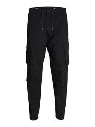 Jack & Jones Cargohose JPSTKANE NOAH CUFFED CARGO NOOS schwarz / offwhite