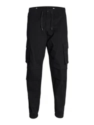 Jack & Jones Cargohose JPSTKANE NOAH CUFFED CARGO NOOS schwarz / offwhite