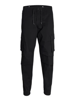 Jack & Jones Cargohose JPSTKANE NOAH CUFFED CARGO NOOS schwarz / offwhite