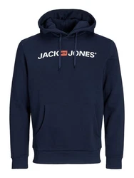 JACK & JONES Male Hoodie Logo Dunkelblau