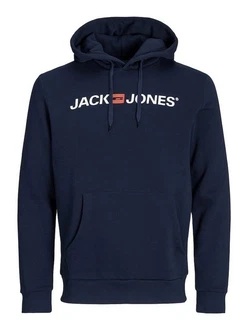 JACK & JONES Male Hoodie Logo Dunkelblau