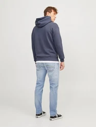 Jack & Jones Sweatshirt JJESTAR BASIC SWEAT HOOD NOOS Dunkelblau/Blau/Grau