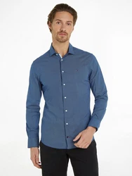 Tommy Hilfiger Businesshemd CL STRETCH MICRO PRINT SF SHIRT Dunkelblau/Hellblau/Blau
