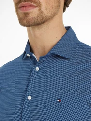 Tommy Hilfiger Businesshemd CL STRETCH MICRO PRINT SF SHIRT Dunkelblau/Hellblau/Blau