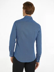 Tommy Hilfiger Businesshemd CL STRETCH MICRO PRINT SF SHIRT Dunkelblau/Hellblau/Blau