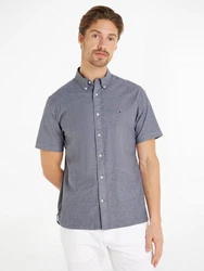 Tommy Hilfiger Kurzarmhemd 1985 FLEX OXFORD RF SHIRT Grau/Hellblau/Blau/Dunkelblau