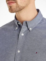 Tommy Hilfiger Kurzarmhemd 1985 FLEX OXFORD RF SHIRT Grau/Hellblau/Blau/Dunkelblau