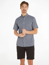 Tommy Hilfiger Kurzarmhemd FLEX GINGHAM RF SHIRT Hellblau/Grau/Dunkelblau/Blau