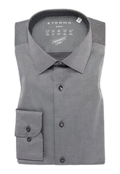 Eterna Langarmhemd Slim Fit Businesshemd Dunkelgrau/Grau