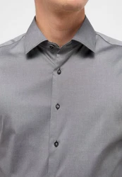 Eterna Langarmhemd Slim Fit Businesshemd Dunkelgrau/Grau