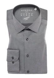 Eterna Langarmhemd Slim Fit Businesshemd Dunkelgrau/Grau